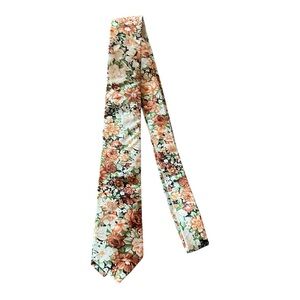 Stones Australia Floral Necktie - Vintage Retro Print 100% Cotton Length 58”